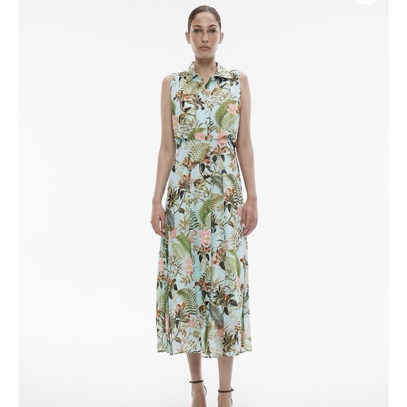 Witchery Dresses & Skirts - WITCHERY Jungle Canopy Sz 10 Tropical Floral Sleeveless Maxi Dress Flowy Wedding